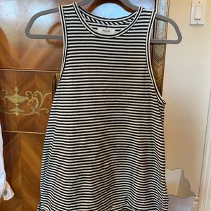 Madewell black and white striped tank top